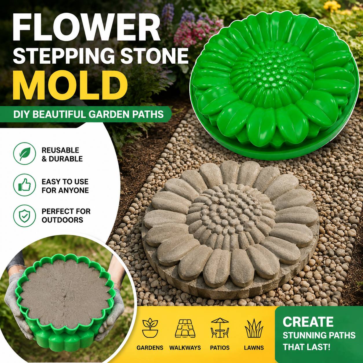 Sunflower Terrace Stone Mold S - Gardening Tools Gifts review and price